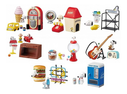 Figuras Miniatura Re Ment Snoopy American Zakka 8 Pack