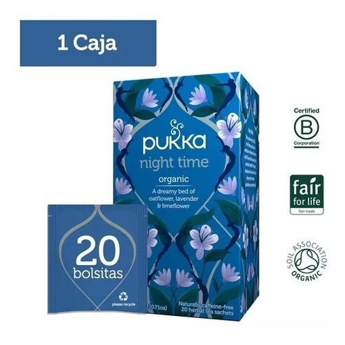 Pukka Té Infusion Night Time - Sueño 100% Organic/agronewen