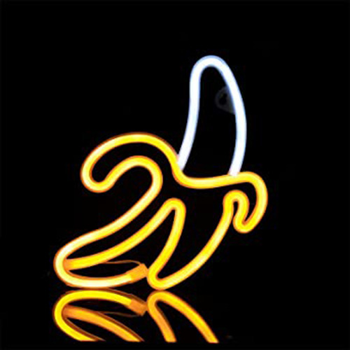 Letrero Led De Neón Tipo Banana Light Con Batería Y Alimenta