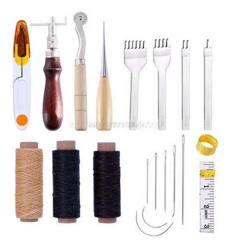 Set Kit  Herramientas Cuero Costura Artesanía Biselado 