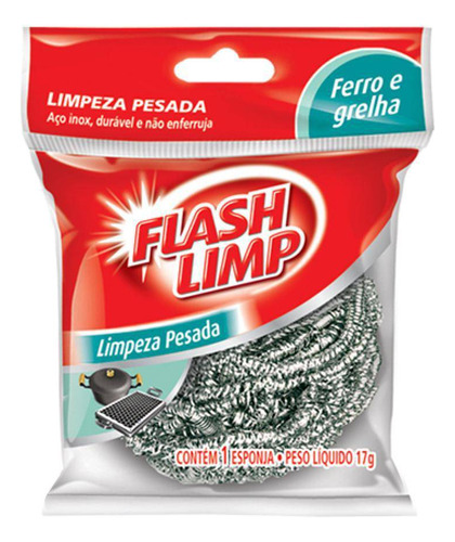 Esponja De Aço Inox Limpeza Pesada Flash Limp
