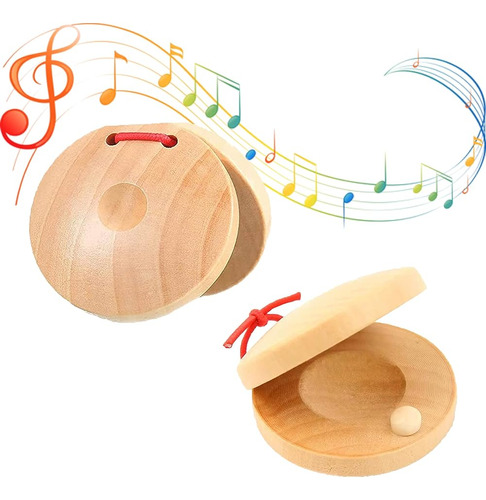 Dapin 2-pack Castañuelas Para Niños Bebé Instrumento Musical