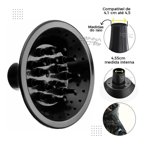 Imagem 1 de 5 de Difusor De Cachos Universal Para Secador De Cabelo Ativador