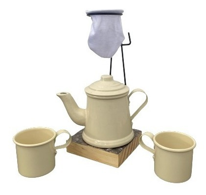 Kit 120 Mini Coador Café Gourmet Bule 2 Canecas 90ml