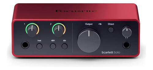 Interface De Audio Focusrite Scarlett Solo 4th Geração Usb Cor Vermelho