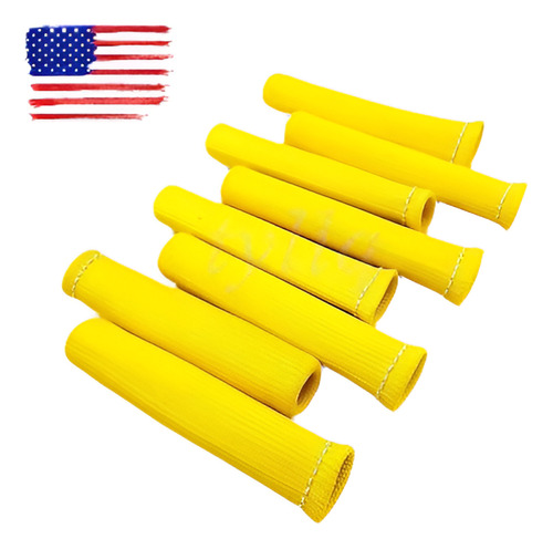 Amarillo 8pcs 1200° Bujía Alambre Botas Escudo Térmico Prote