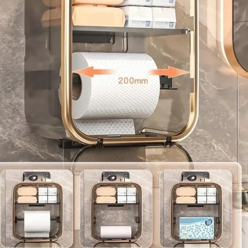 Suporte Porta Papel Higiênico Com Fixação Organização Design