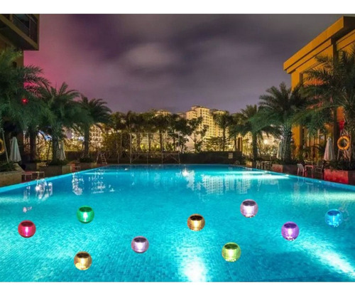 / Luces De Piscina Flotante Globo Led Solar Colorido Spa