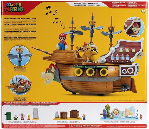 Set De Lujo Super Mario: Barco Dirigible Bowser Con Sonidos