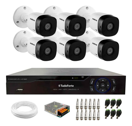 Kit De Segurança Intelbras 6 Vhd 1230 B E Dvr 08 Canais