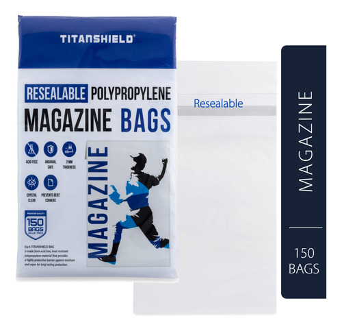 Titanshield - Bolsas De Revistas Resellables De 8.5 X 11.0in