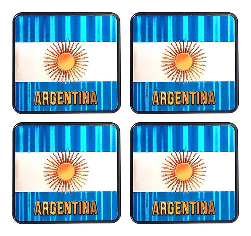 Posavasos Corcho Reforzado Foil Argentina Tango Bsas Set X4 