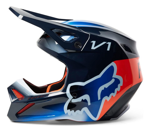 Casco Fox V1 Toxsyk Megro Azul Nar Motocross Utv Atv Dompa 