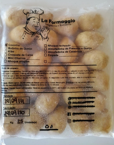 Imagem 2 de 4 de Embalagem Para Salgados Congelados 20x30x0,10 Personalizados