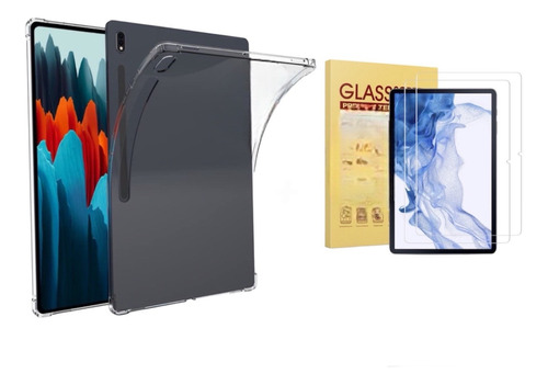 Carcasa Transparente Para Tab Samsung S7 Fe + Pack Laminas 