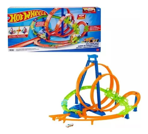 Mattel Pista Hot Wheels  Espiral De Choques Motorizada