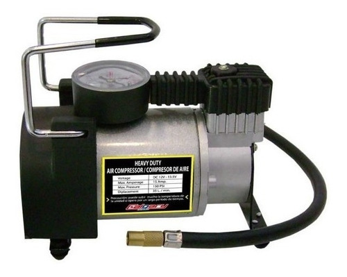Imagen 1 de 3 de Compresor de aire mini eléctrico portátil Calgary HD-023 12V - 13.5V plateado/negro