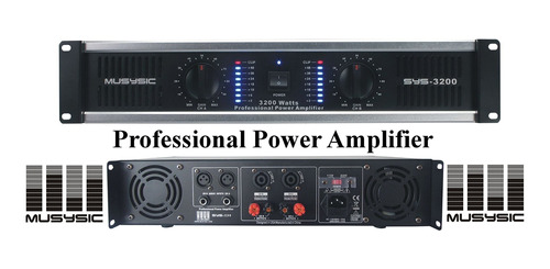 Musysic 2 Canal 3200w Dj Paprofessional Amplificador 2u