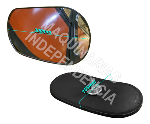 Imagen 2 de 8 de Kit Espejo Retrovisor Ovalado Minicargadora Michigan
