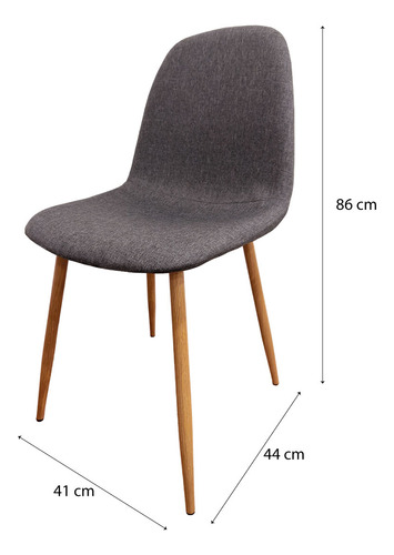 Silla Home Republic Nórdica Gris Estructura de la silla Marrón claro Diseño de la tela Liso