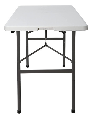 Mesa Plegable Portátil De Plástico De 4 Pies, Color Blanco