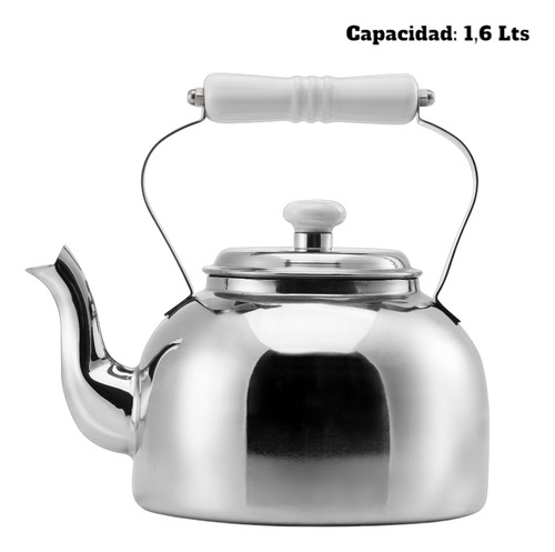 Pava Golden Art Acero Inox 1,6 L Pico Matero Mango Ceramica