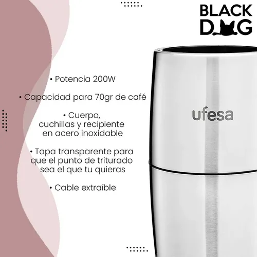 Molinillo De Café Ufesa Mc0470 200w Acero Inoxidable Color Plateado