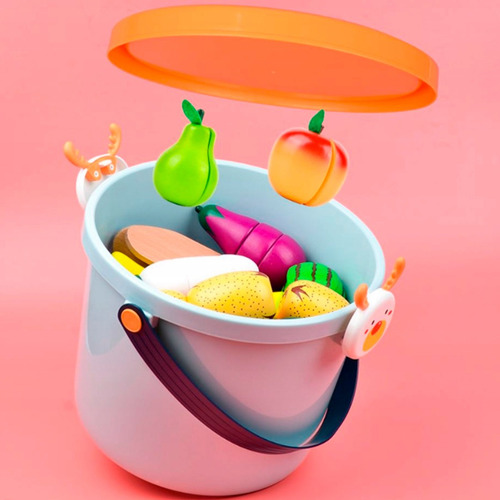 Imagen 3 de 5 de Comida De Juguete Frutas Madera Verduras Niñas Niños