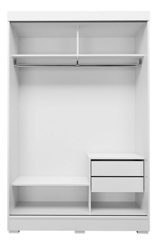 Guarda-roupa Solteiro Arraial 2 Portas 2 Gavetas Flex Cor Cinza