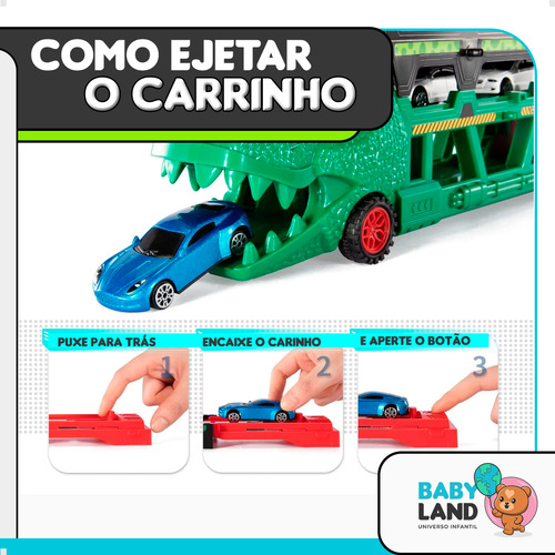 Caminhão Cegonha Carreta Dinossauros Com Pista E Carrinhos