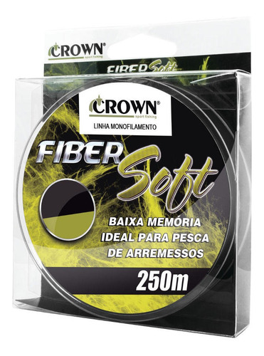 Linha Mono. Crown Fiber Soft Amarelo 0,33mm 22lbs - 250m