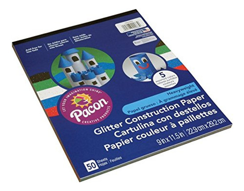 Pacon Almohadilla Papel Construccion Purpurina 5 Color 9  X