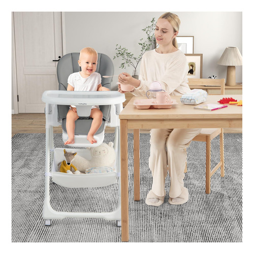Baby Joy Silla Alta Para Bebé, Silla Alta Plegable 7 5 Doble