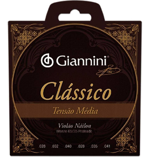 Imagem 1 de 1 de Encordoamento Violao Classico Nylon Giannini Media Genwpm