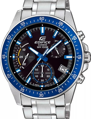 Relógio Casio Masculino Edifice Prata Azul Efv-540d-1a2vudf Original Nota Fiscal