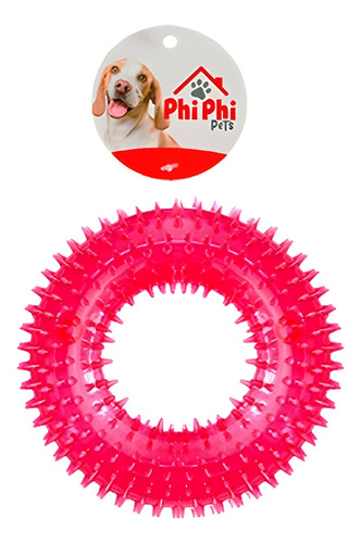 Juguete Circulo Goma Silicona Chifle Para Perros 14cm Phiphi