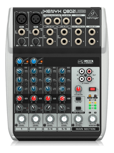 Consola Behringer Xenyx Q802usb Mezclador 8 Entradas Usb