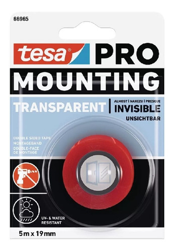 Cinta Bifaz Tesa 66965 Pro Mounting Transparente 19mm X 5m. Liso