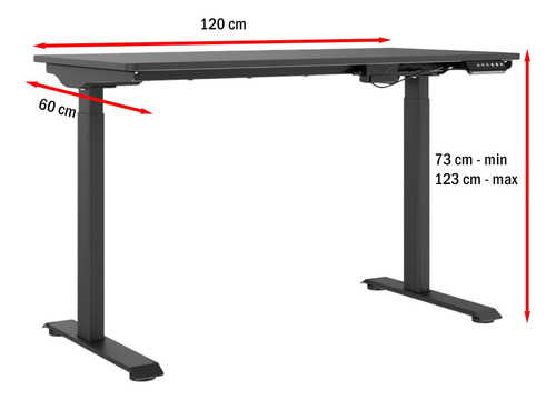 Escritorio Con Altura Ajustable Display Negro Up Ofideas