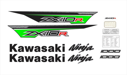 Adesivos Compativel Kawasaki Ninja Zx-10r 2013 Verde Kit D05