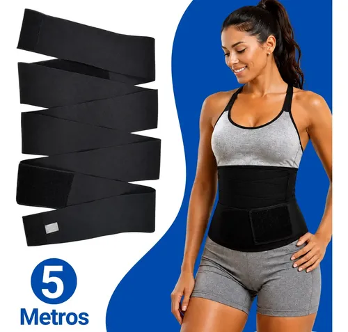 Cinta Modeladora Faixa Abdominal de 5 Metros com Velcro para Cintura e Barriga Evasecret
