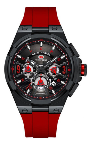 Reloj Para Hombre Mini Focus Mf0402g Mfa9402 Rojo