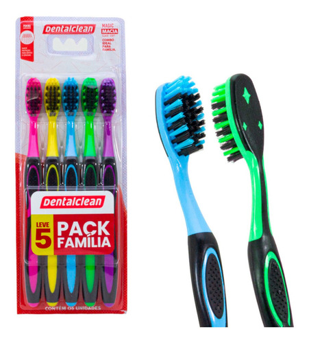 Escova De Dente Macia Dentalclean Mágic Pack Família