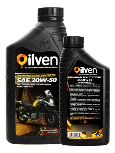Aceite Para Moto Semi-synthetic 4t 20w-50 Oilven 946ml