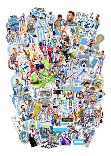 Stickers Calcos Selección Argentina Mundial Messi - Pack 