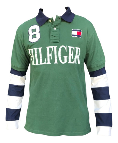 Remera Tommy Hilfiger Polo Rugby Verde Niño Original