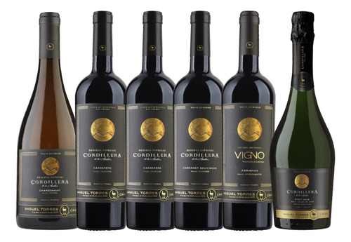 Pack 5 Vino Miguel Torres Cordillera + Espumante Pinot Brut