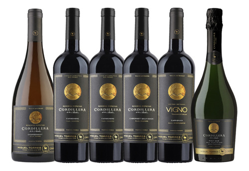 Pack 5 Vino Miguel Torres Cordillera + Espumante Pinot Brut