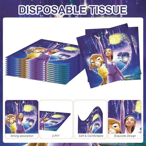 40 Pcs Decoraciones Fiesta Wish Asha - Platos Y Servilletas