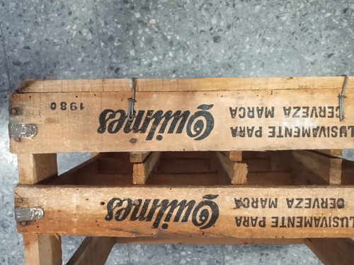 Antiguo Cajon De Cerveza Quilmes De Madera Año 1980 (Usado)